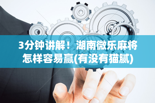 3分钟讲解！湖南微乐麻将怎样容易赢(有没有猫腻)