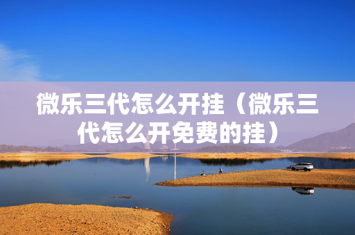 微乐三代怎么开挂（微乐三代怎么开免费的挂）