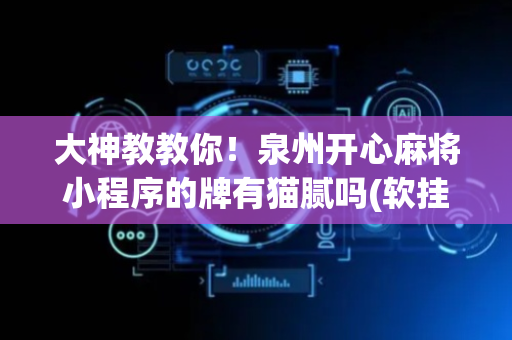 大神教教你！泉州开心麻将小程序的牌有猫腻吗(软挂神器)