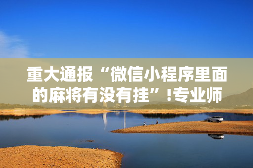 重大通报“微信小程序里面的麻将有没有挂”!专业师傅带你一起了解（详细教程）-抖音