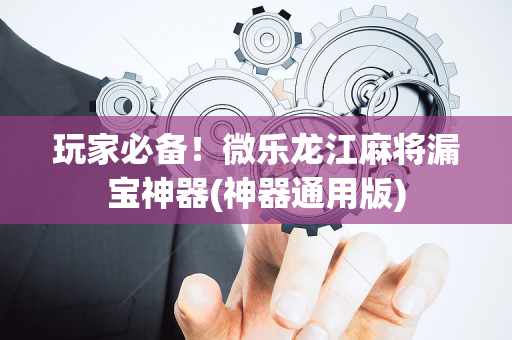 玩家必备！微乐龙江麻将漏宝神器(神器通用版)
