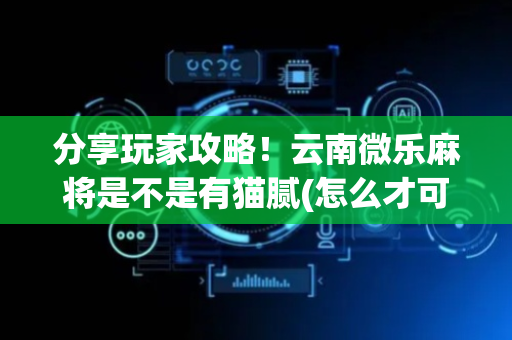 分享玩家攻略！云南微乐麻将是不是有猫腻(怎么才可以赢)
