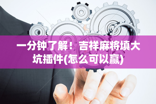 一分钟了解！吉祥麻将填大坑插件(怎么可以赢)