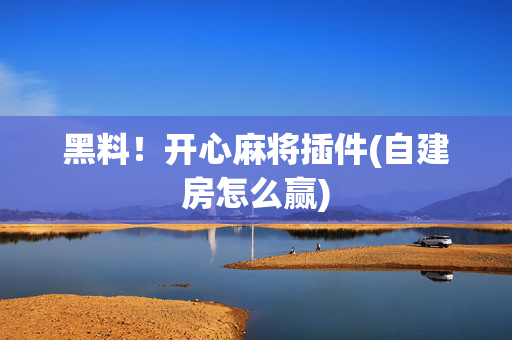 黑料！开心麻将插件(自建房怎么赢)