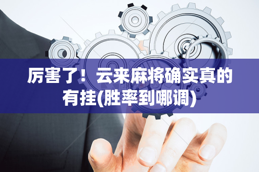 厉害了！云来麻将确实真的有挂(胜率到哪调)