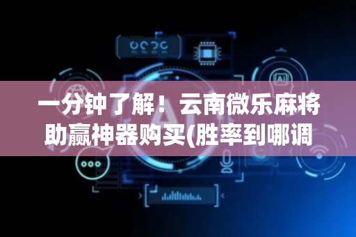 一分钟了解！云南微乐麻将助赢神器购买(胜率到哪调)