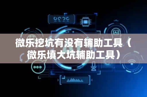 微乐挖坑有没有辅助工具（微乐填大坑辅助工具）