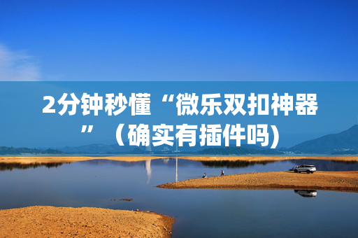 2分钟秒懂“微乐双扣神器”（确实有插件吗)