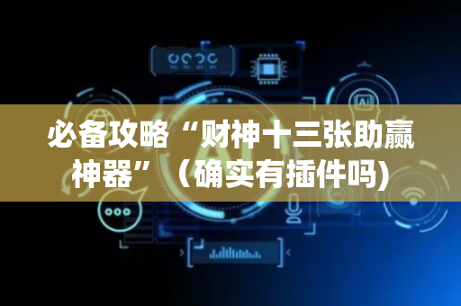 必备攻略“财神十三张助赢神器”（确实有插件吗)