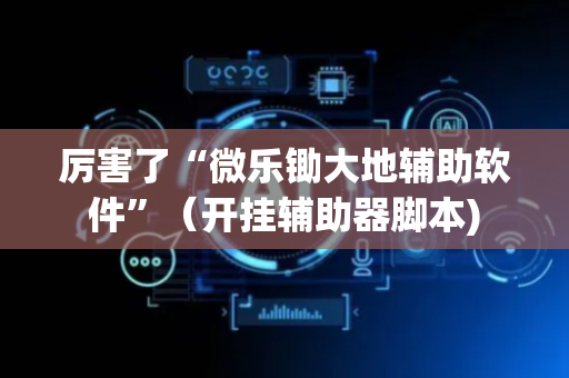 厉害了“微乐锄大地辅助软件”（开挂辅助器脚本)