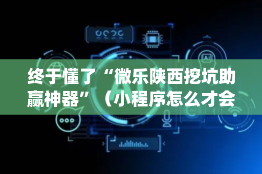 终于懂了“微乐陕西挖坑助赢神器”（小程序怎么才会赢)