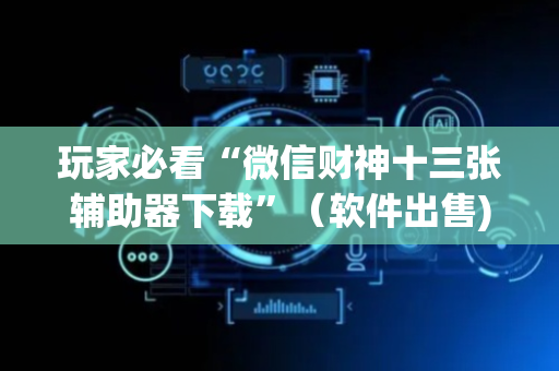 玩家必看“微信财神十三张辅助器下载”（软件出售)