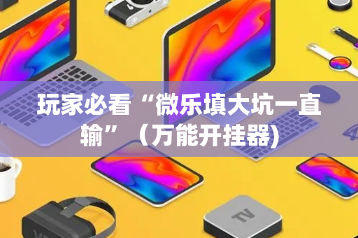 玩家必看“微乐填大坑一直输”（万能开挂器)