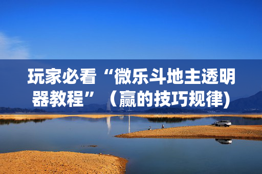 玩家必看“微乐斗地主透明器教程”（赢的技巧规律)