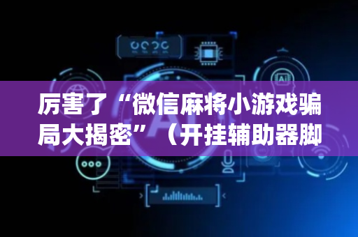 厉害了“微信麻将小游戏骗局大揭密”（开挂辅助器脚本)