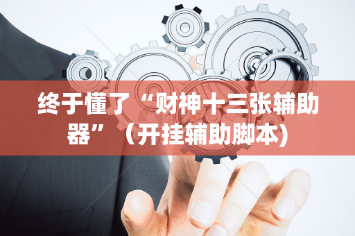 终于懂了“财神十三张辅助器”（开挂辅助脚本)