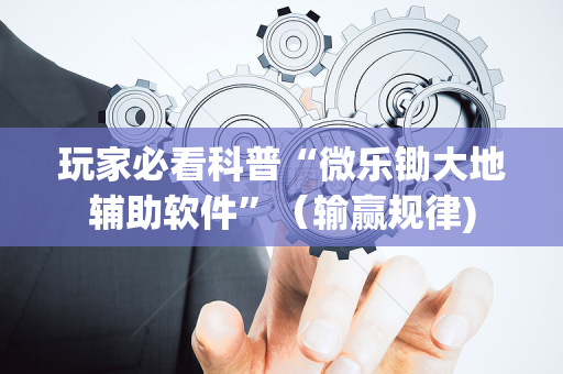 玩家必看科普“微乐锄大地辅助软件”（输赢规律)
