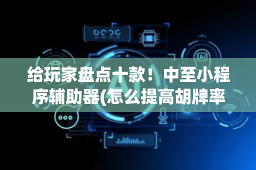 给玩家盘点十款！中至小程序辅助器(怎么提高胡牌率)