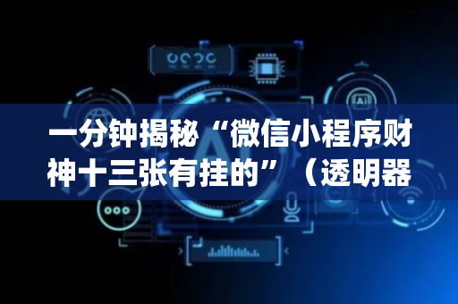 一分钟揭秘“微信小程序财神十三张有挂的”（透明器教程)