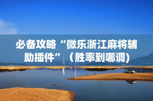 必备攻略“微乐浙江麻将辅助插件”（胜率到哪调)
