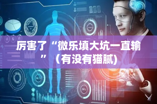 厉害了“微乐填大坑一直输”（有没有猫腻)