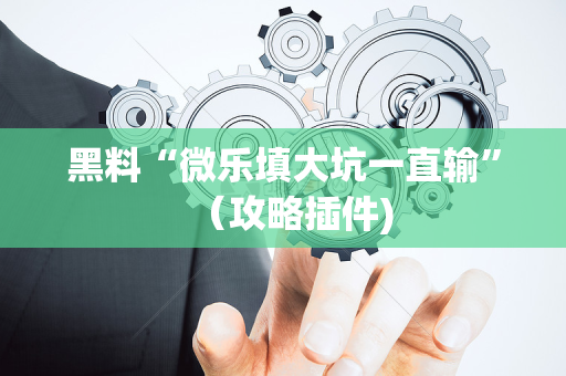 黑料“微乐填大坑一直输”（攻略插件)