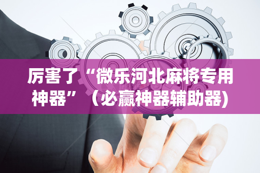 厉害了“微乐河北麻将专用神器”（必赢神器辅助器)