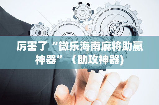 厉害了“微乐海南麻将助赢神器”（助攻神器)