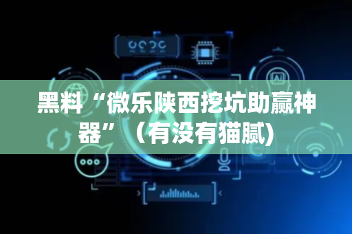 黑料“微乐陕西挖坑助赢神器”（有没有猫腻)