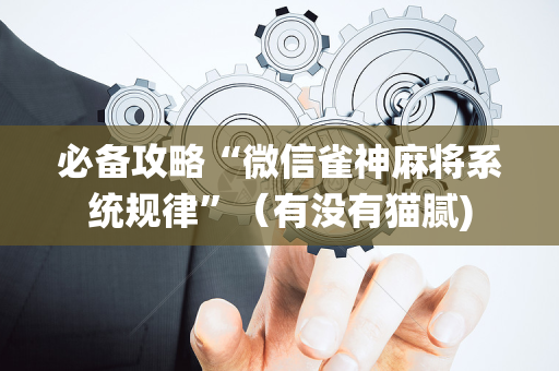 必备攻略“微信雀神麻将系统规律”（有没有猫腻)