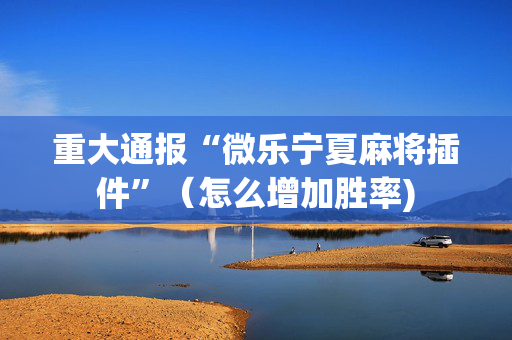 重大通报“微乐宁夏麻将插件”（怎么增加胜率)