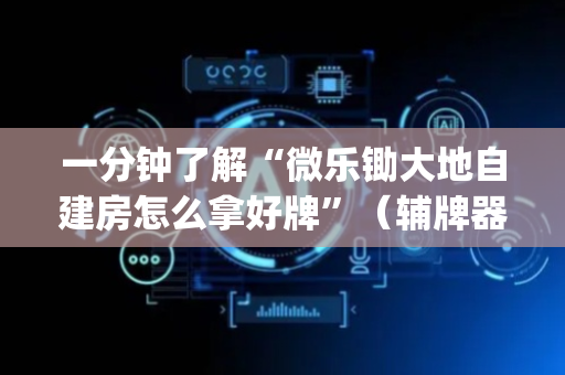 一分钟了解“微乐锄大地自建房怎么拿好牌”（辅牌器插件购买)