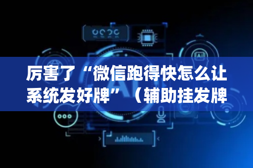厉害了“微信跑得快怎么让系统发好牌”（辅助挂发牌规律)