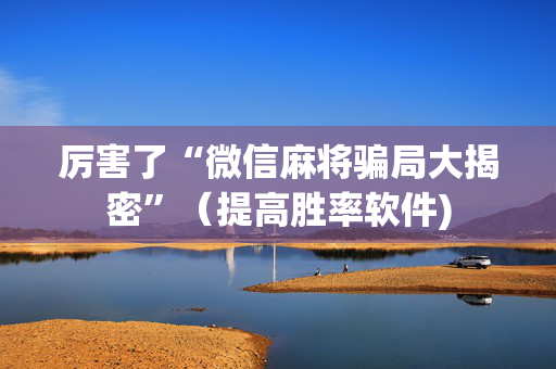 厉害了“微信麻将骗局大揭密”（提高胜率软件)