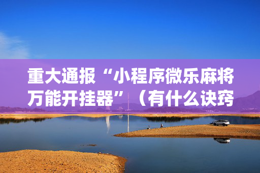 重大通报“小程序微乐麻将万能开挂器”（有什么诀窍)