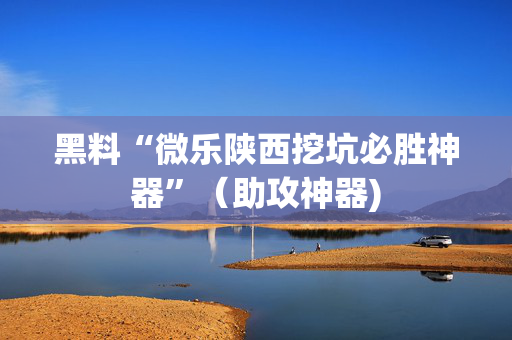 黑料“微乐陕西挖坑必胜神器”（助攻神器)