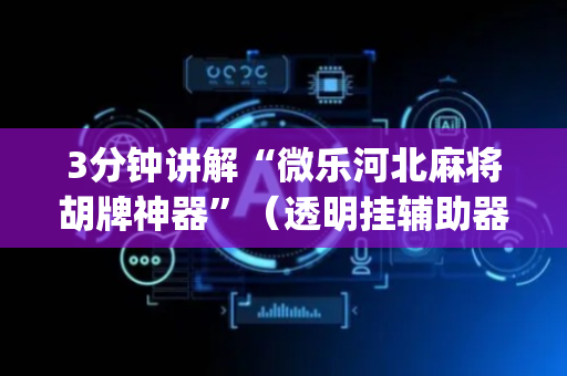 3分钟讲解“微乐河北麻将胡牌神器”（透明挂辅助器)