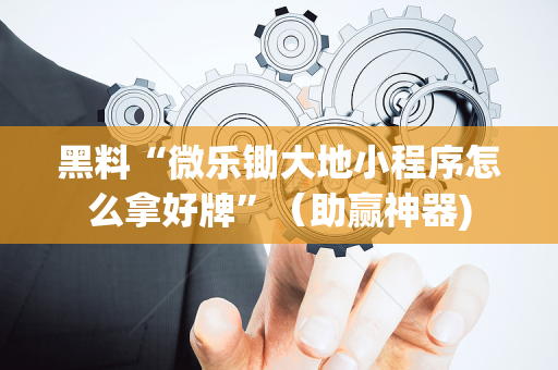 黑料“微乐锄大地小程序怎么拿好牌”（助赢神器)