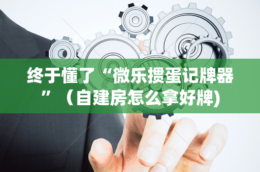 终于懂了“微乐掼蛋记牌器”（自建房怎么拿好牌)