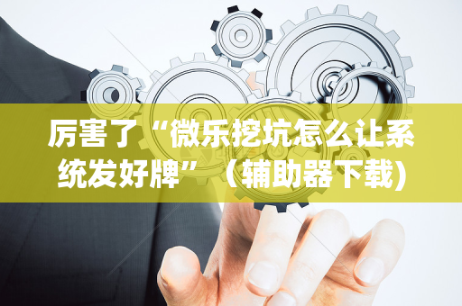厉害了“微乐挖坑怎么让系统发好牌”（辅助器下载)