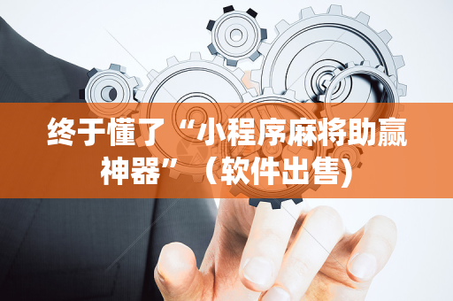 终于懂了“小程序麻将助赢神器”（软件出售)