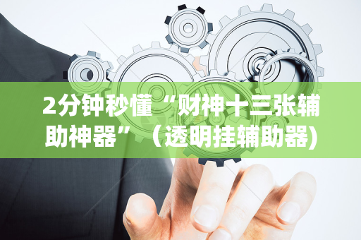 2分钟秒懂“财神十三张辅助神器”（透明挂辅助器)