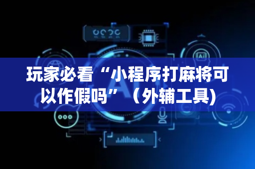 玩家必看“小程序打麻将可以作假吗”（外辅工具)