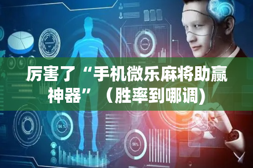 厉害了“手机微乐麻将助赢神器”（胜率到哪调)