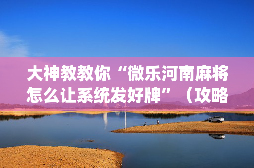 大神教教你“微乐河南麻将怎么让系统发好牌”（攻略插件)