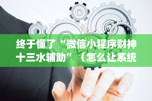 终于懂了“微信小程序财神十三水辅助”（怎么让系统给你发好牌)