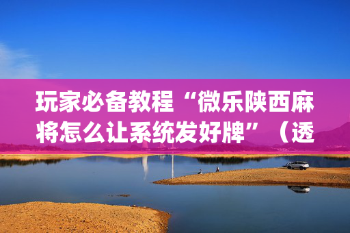 玩家必备教程“微乐陕西麻将怎么让系统发好牌”（透明挂辅助器)