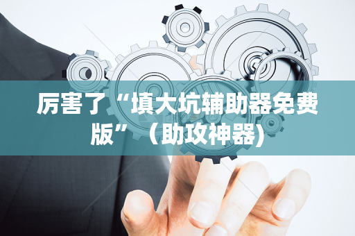 厉害了“填大坑辅助器免费版”（助攻神器)