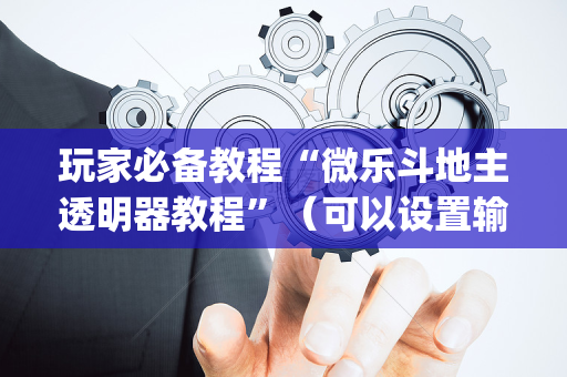 玩家必备教程“微乐斗地主透明器教程”（可以设置输赢吗)