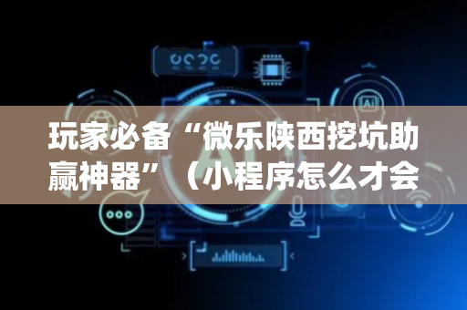 玩家必备“微乐陕西挖坑助赢神器”（小程序怎么才会赢)